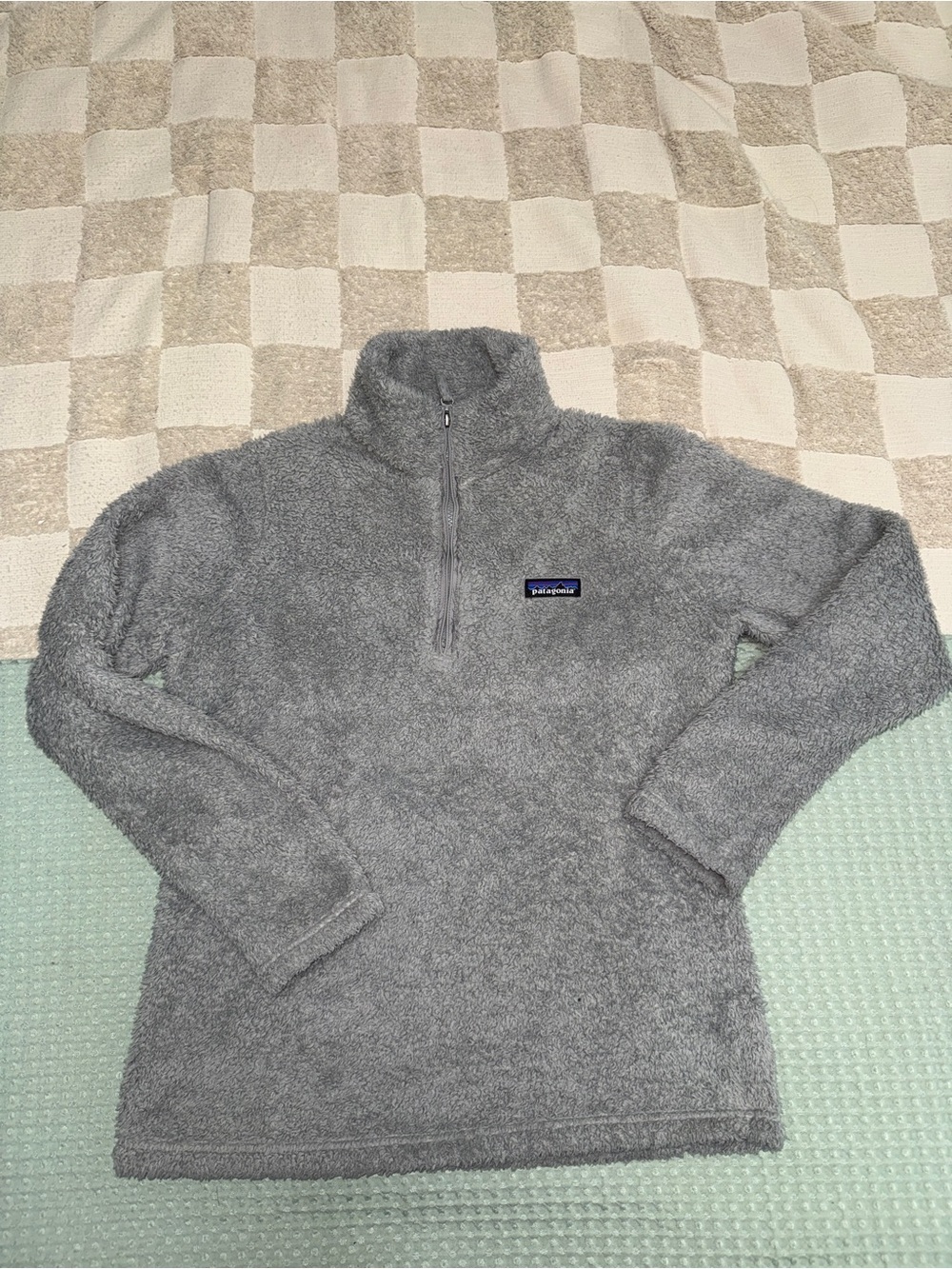 Patagonia Womens Los Gatos 1/4 Zip Sherpa Fleece Pullover Gray Size M